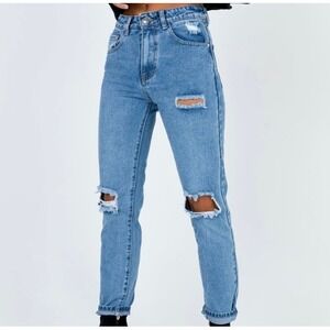 NWT Princess Polly Hayden jeans ripped knees high waist